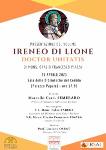 Presentazione del libro dal titolo Ireneo di Lione Doctori Unitatis