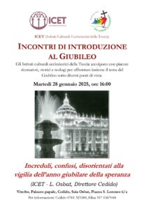Increduli confusi disorientati alla vigilia dell’anno giubilare